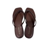 Veronica Beard  Leather Thong Sandals Brown Women’s Size 10M Square Toe Flip Flop Photo 1