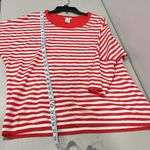 Joan Vass  Red and White Striped 3/4 Sleeve Top Size (2) Large EUC Photo 9