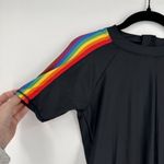 HUMANKIND PRIDE SWIM BATHING SUIT UNISUIT Rainbow Unisex GAY BEACHWEAR Small Black Photo 2