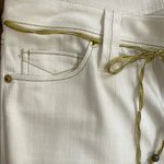 Reba  Women’s Cream Boot Cut Jeans with Gold Stitch Size 8 Photo 3