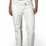White denim cross button waist jeans low rise fit Size 4 Photo 1