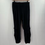 Johnny Was Pants SZ Extra Small Solid Black Cargo Jogger Pull On Boho Lagenlook Photo 9