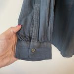 Free People  Border Print Popover Size L Gray Gold Hi-Lo Hemline‎ Boho Peasant Photo 2