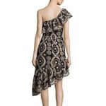 Love Shack Fancy  Black And Cream Pamela Asymmetric One Shoulder Flounce‎ Dress S Photo 1