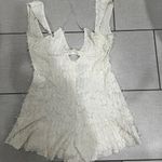Pretty Little Thing Cream Distressed Texture Bralet Detail Romper Photo 0