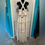 Kendall + Kylie Kendall‎ & Kylie Vanilla Bean Chiffon Maxi Dress SIze 8-10 Tiered Lined NWT Photo 5