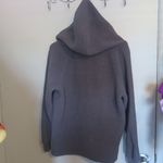 PINK - Victoria's Secret  fleece hoodie quarter zip sweater in gray, black and silver size small. Photo 10