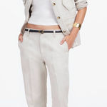 Madewell  The Dean Easy Straight Pant Bone Beige Cotton Linen Relaxed W 24 NWT Photo 0