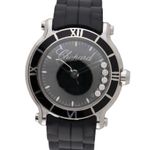 Chopard Happy Sport Round Quartz 36mm Ladies Watch 8475 Stainless Steel Silver Black Photo 8