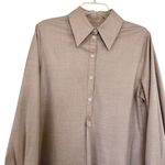 COS Beige Wool Blend Oversized Collar Long Sleeve Midi Shirt Dress Size 8 Photo 3