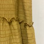 Carly Jean Los Angeles Mustard Yellow Sleeveless Ruffle Trim Tiered Shift Dress Photo 7