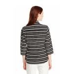 Pendleton  Top S NWT Wrap Striped Silk Cotton Chic Business Casual 3/4 Sleeves Photo 7