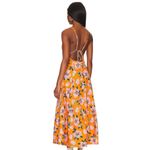 Free People NWT Finer Things Maxi Dress in Sunshine Combo Orange Floral Size L Photo 3