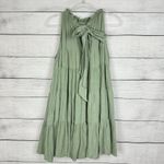 MABLE Babydoll‎ Sleeveless Tiered Mini Dress Women Size Small Cottagecore Boho Green Photo 5