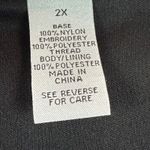 Catherines Top Womens 2X Black Multi Embroidered Floral Sheer 3/4 Sleeve Blouse Photo 6