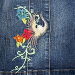 Harley Davidson Denim Embroidered Corset Tank Front Zip H13 Blue Size L Photo 1