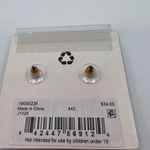 Marchesa Pave & Red Color Crystal Cluster Button Earrings in Gold Photo 4