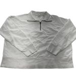 Vince Sweatshirt Womens Large Cream Pullover 1/2 Zip Cotton Blend Casual Tan Photo 1