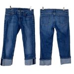 Banana Republic Jeans Cuffed Crop Straight Leg Mid Rise Dark Wash Women’s Size 4 Photo 8