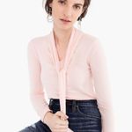 J.Crew  365 Tie Neck Stretch Knit Blouse in Blush Photo 2