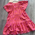 Universal Threads Universal‎ thread pink orange floral linen babydoll mini dress Photo 5