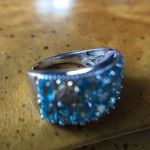 Natural Blue Apatite Sterling Silver Turtle Ring Size 5 Photo 3
