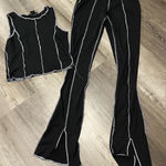 Chic Black and White Striped Outfit Size M Photo 0