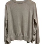 autumn cashmere  women's oatmeal‎ ruffled slit hem sweater size Medium Photo 0