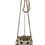 Vintage Guadalupe Designs beaded animal print bucket bag cream, black and brown Photo 2