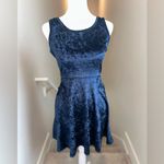 Delia’s Emily Crushed Velvet Sleeveless Blue Mini Dress Small NYE Holidays Photo 1