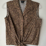 Rafaella Vintage 90s  Cheetah Leopard Print Tie Front Sleeveless Top 8 Photo 0