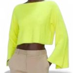 ZARA Women’s Knit Fuzzy Neon Cropped Sweater Bell Sleeves Photo 0