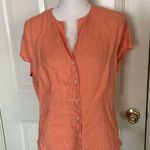 Talbots  Irish Linen Button Down Short Sleeve Top Photo 0