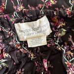 Vintage Ralph Lauren Denim & Supply Sheer Boho Peasant Top Black Floral Tassels Photo 4