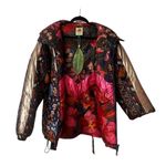 Farm Rio NWT! Colorful Printed  Reversible Pinapple Flower Puffer Jacket Photo 3