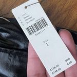 Maeve Faux Patent Leather Wide Leg Pant Large Black NEW Streetwear Anthropologie Photo 9