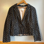 Loft  Black and Tan Floral Blazer floral cut out design Size 10 Photo 0