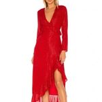 House of Harlow  X Revolve red ruffled midi dress small Photo 2