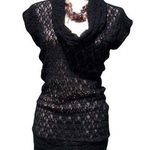 Cache Black Stretch Lace Pucker Body Hugging Top New Tunic Adjustable $98 NWT Photo 0