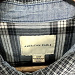 American Eagle  Button Up‎ Crop Top Womens Small Plaid Long Sleeve Boho Western Photo 2