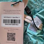 Oh Polly “Sylune Embellished Cowl-Neck Backless Mini Dress” in Aqua Blue Photo 5