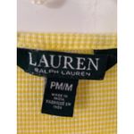 Ralph Lauren Lauren  Yellow Textured Knit Top Short Sleeve Button Shoulder PM M Photo 2