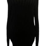NWT Black Ribbed Stretchy Sweater Dress Mock Turtleneck And Now This Classic Size L Photo 0
