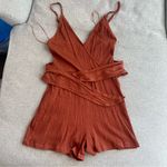 Love Tree Burnt Orange Wrap Romper Size Small Never Worn New With Tag Photo 0