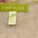 Sigrid Olsen  Silk Blend Cardigan Cream with Pink and Green Paisley 3X Photo 3