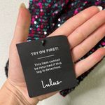 Lulus NWT Lulu’s Truly Magical Pink and Teal Sequin One-Shoulder Bodycon Dress Photo 4