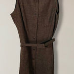 Vintage 90s Breeches Tweed Plaid Dress Brown Size 8 Photo 0
