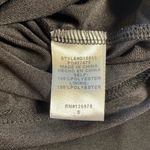 Entro Black Satin Bubble Puff Sleeves Faux Wrap Dress High Low Hem Belt‎ Midi S Photo 12