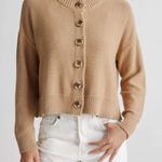 Quince  organic cotton camel cropped cardigan sweater Photo 0