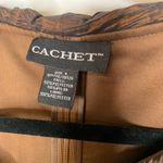 Cachet Brown Crinkle Blouse Jacket Sz 4 Photo 7
